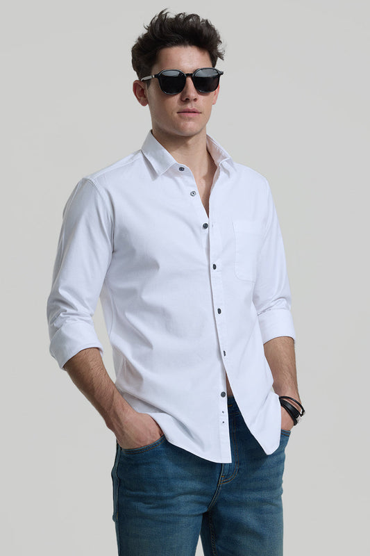 White Slim Fit Shirt For Men