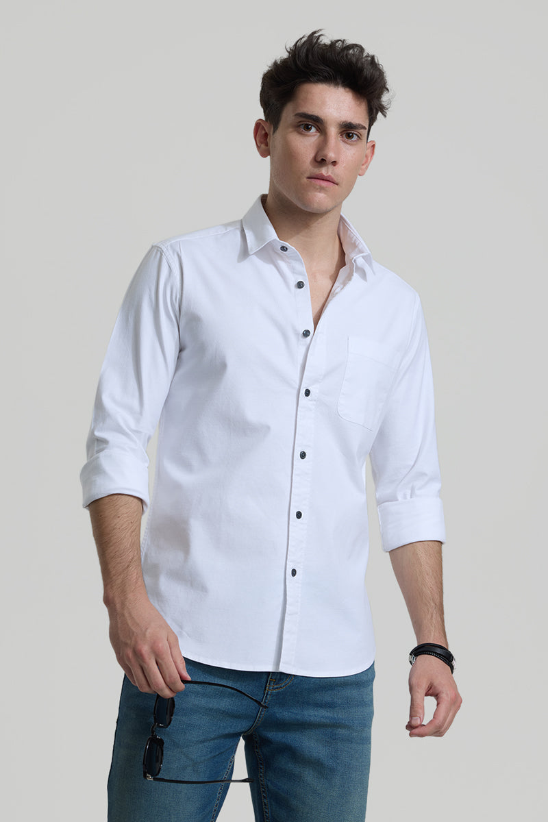 White Slim Fit Shirt For Men