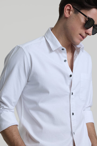 White Slim Fit Shirt For Men