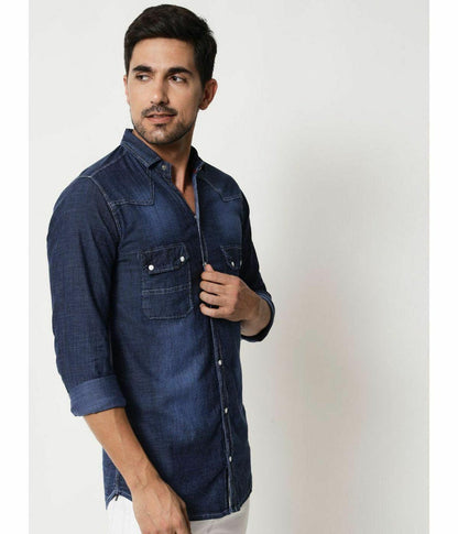 Fancy Denim Shirt For Men