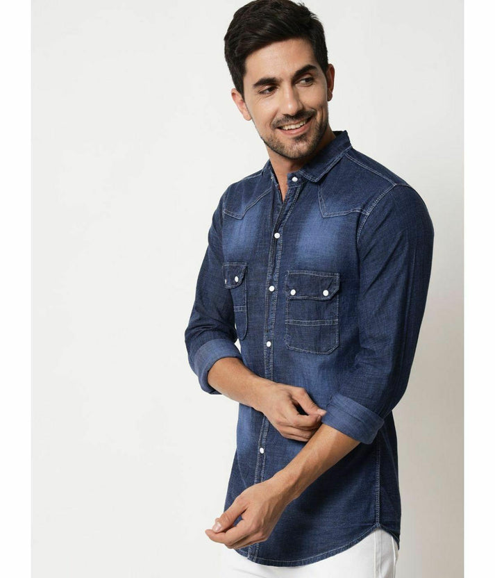 Fancy Denim Shirt For Men