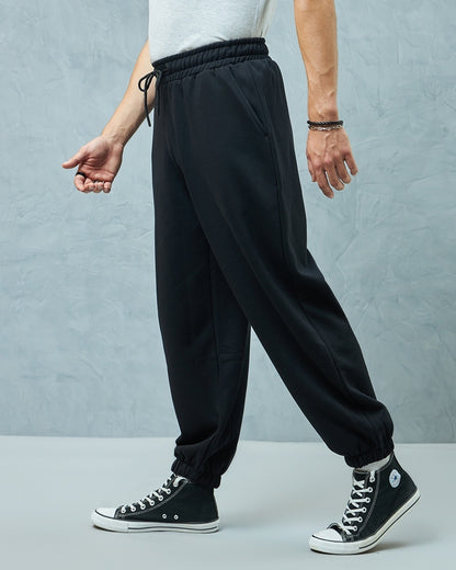 Men's Black Super Loose Fit Joggers