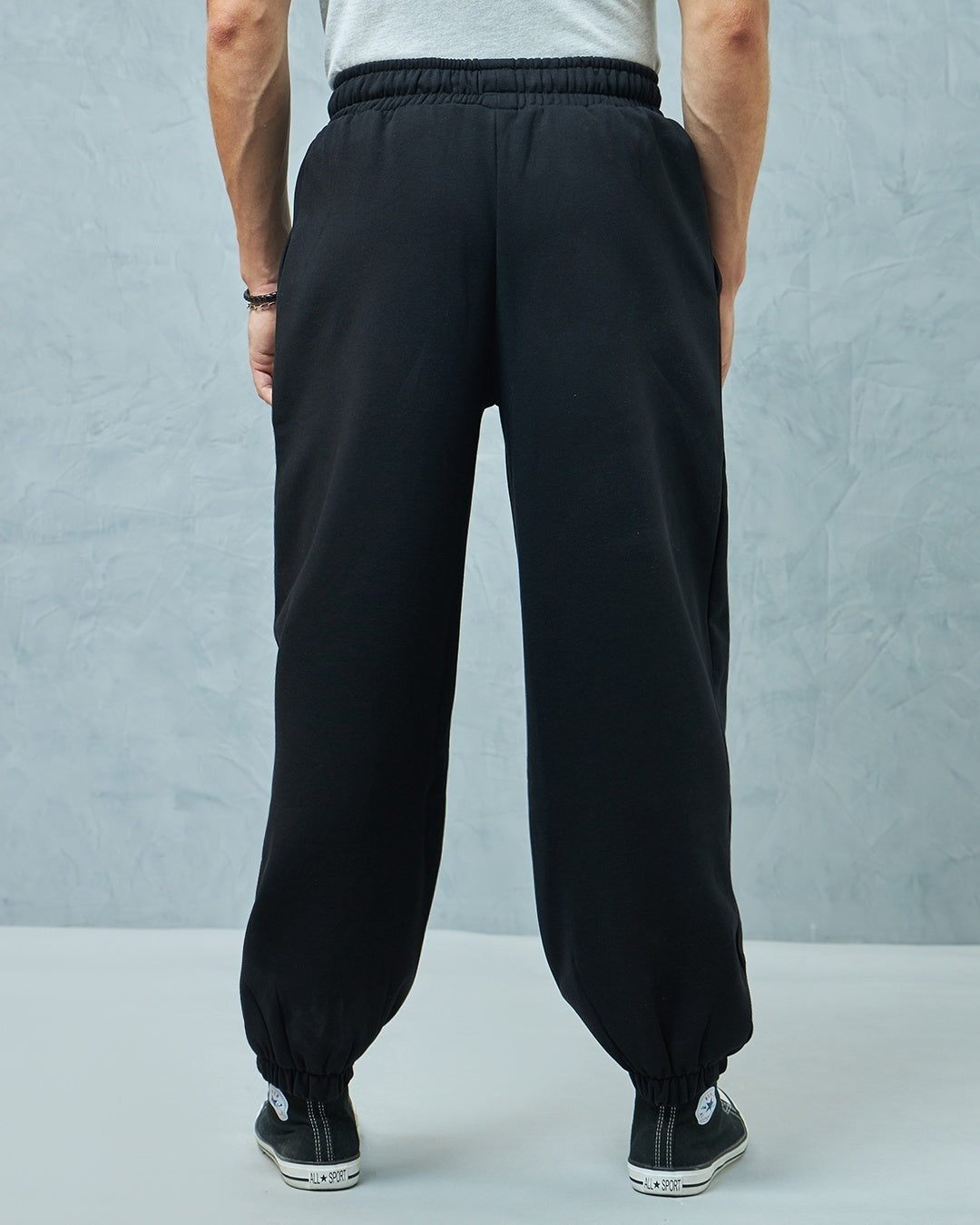 Men's Black Super Loose Fit Joggers