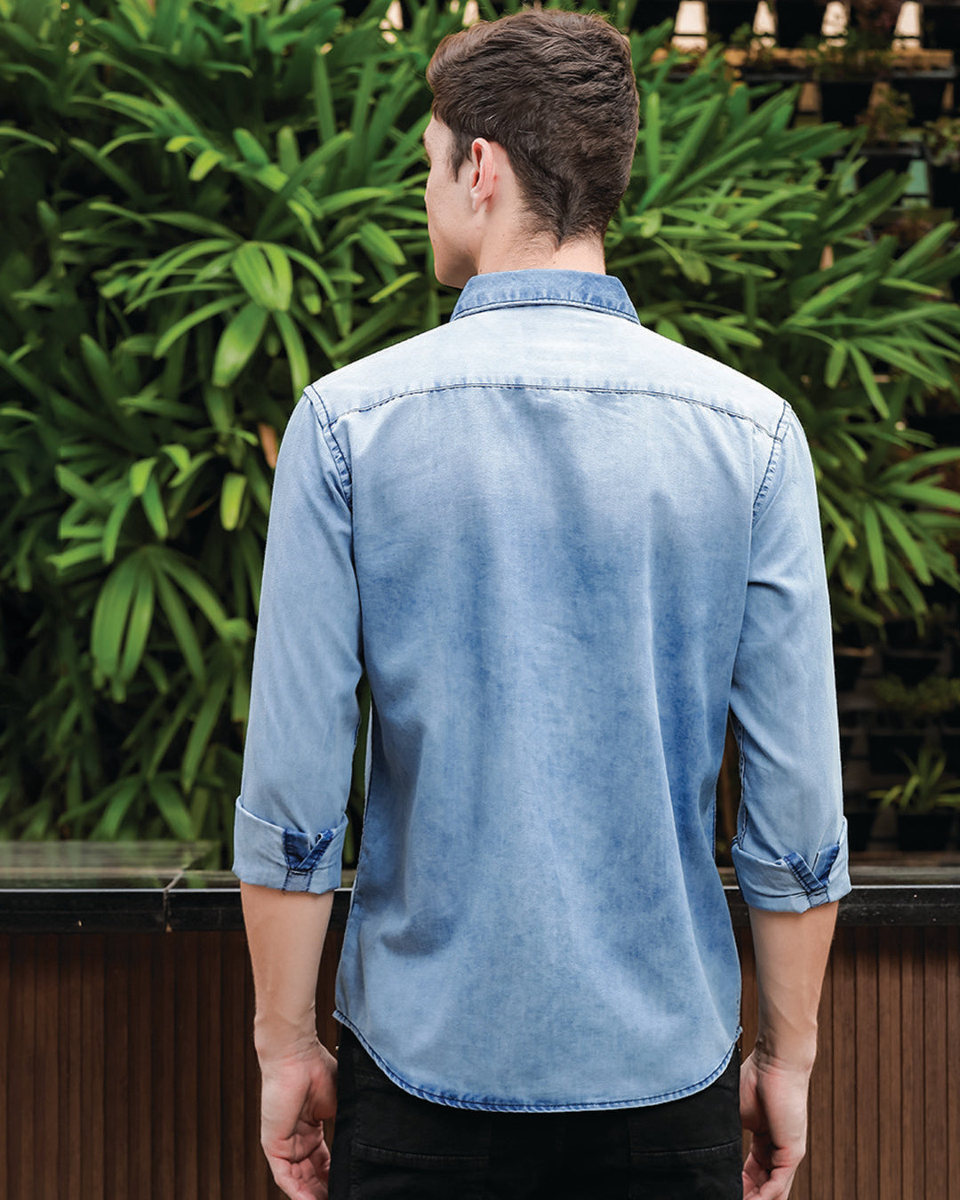 Men's Slate Blue Washed Denim Shirt