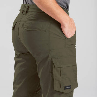 Men's Travel Cargo Trousers 100 Khaki