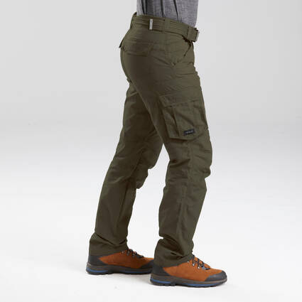 Men's Travel Cargo Trousers 100 Khaki