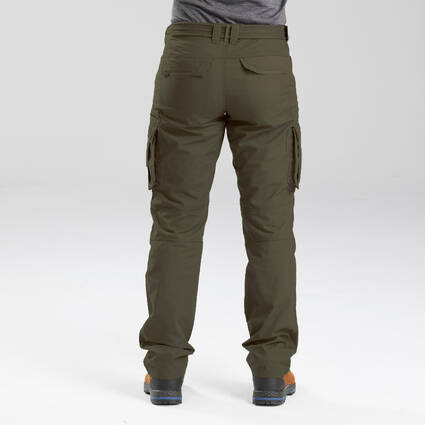 Men's Travel Cargo Trousers 100 Khaki